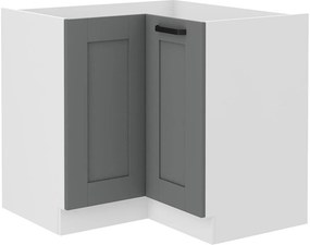 Rohová dolná kuchynská skrinka Lucid 90x90 DN 2F BB (korpus: biela + front: mdf dustgrey). Vlastná spoľahlivá doprava až k Vám domov. 1134721