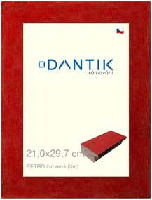 DANTIK rám na obraz 21x29,7 | RETRO červená (Sklo Čiré)