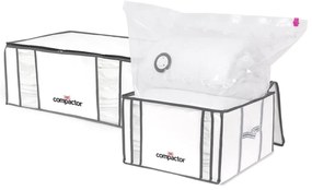 Vákuové vystužené látkové úložné boxy na oblečenie v súprave 2 ks 50x65x27 cm Life – Compactor