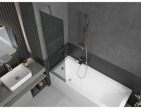 Mexen Next, vaňová zástena 1-krídlová 50 x 150 cm, fixné krídlo, 6 mm šedé sklo, chrómový profil, 895-050-000-00-40-01