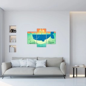 Obraz - Veselá veľryba v mori (90x60 cm)