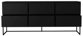 Komoda pili so zásuvkami 176 x 76 cm čierna MUZZA