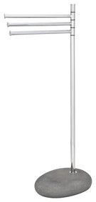 WENKO 19493100 - Stojan na uteráky PEBBLE STONE 38x84 cm lesklý chróm/šedý