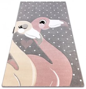 Dywany Łuszczów Detský kusový koberec Petit Flamingos hearts grey - 160x220 cm