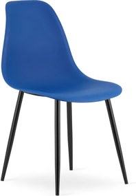 Set štyroch jedálenských stoličiek WAT modrý - čierne nohy (4 ks)