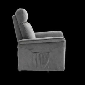 LuxuryForm DESIGN TV kreslo PEGAS s elektrickým polohovaním, masážou a výklopom - světle šedé