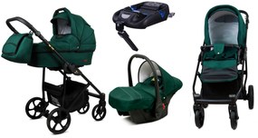 Detský kočík 4v1 BabyLux AIR ALU Bottle Green + isofix základňa