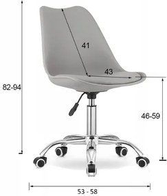 Otočná stolička ALBA – Sivá, moderný dizajn a komfort