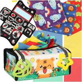 KIK Montessori senzorický triediaci box s podložkou a utierkami 2v1