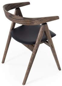 Čierna/hnedá jedálenská stolička z dubového dreva Ava – Gazzda