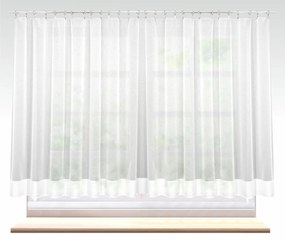 Záclona alebo balkónový komplet markizeta, Delux s bielym lemom a olovkom, metráž, biela 250 cm