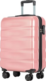 BONTOUR „Wave“ 3-dielna súprava kufrov s dvojitými kolieskami, s TSA zámkom, rose gold