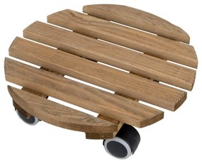 Drevený pojazdný podstavec pod kvetináč ø 29 cm (výška 8 cm) Indoor – Esschert Design