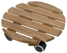 Drevený pojazdný podstavec pod kvetináč ø 29 cm (výška 8 cm) Indoor – Esschert Design