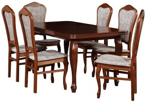 Jedálenská zostava Kasandra 1+6 st16 160x90+40 +W35 svetlý orech