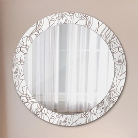 Okrúhle ozdobné zrkadlo Umelecké línie fi 70 cm