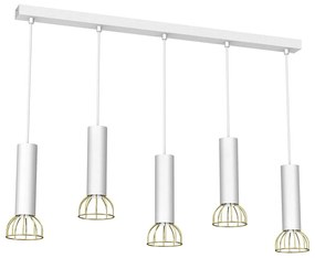 Luster na lanku DANTE 5xGU10/25W/230V biela/zlatá