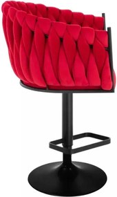 LuxuryForm DESIGN Barová stolička NORDEN VELUR na čiernom tanieri - červená