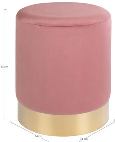 Ružový puf House Nordic Gamby, ø 34 cm