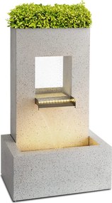 Blumfeldt Bloomingstone, fontána, záhradná fontána, okrasná fontána, 20 W, čerpadlo, zinok, LED