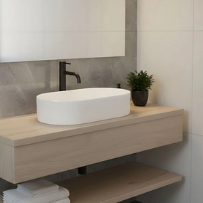 Rea Layla, umývadlo na dosku 530x300x115 mm, biela lesklá, REA-U9108