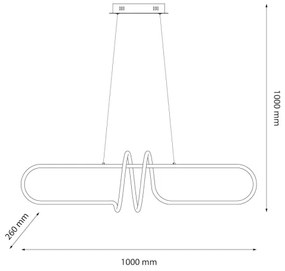 LED Luster na lanku VERTIGO LED/54W/230V čierna