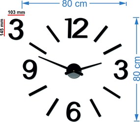 SENTOP | Nalepovacie nástenné hodiny do obývačkay | SENTOP X0067-Wall clock 2D HEU+ analógové