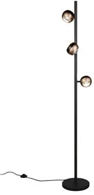 Čierna/v bronzovej farbe LED stojacia lampa (výška 150 cm) Orbit – Trio Select