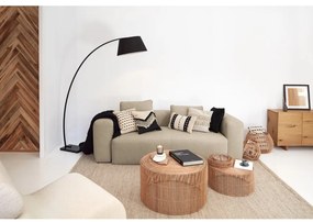 Čierna stojacia lampa s textilným tienidlom (výška 210 cm) Juhe – Kave Home