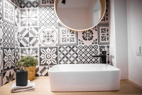 Laveo Raila, vysoká umývadlová batéria stojanková h-250, chrómová-čierna, LAV-BLL_72ND