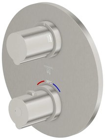 STEINBERG 100 termostat s podomietkovou inštaláciou, s uzatváracím a prepínacím ventilom, pre 2 výstupy, brúsený nikel, 10041333BN