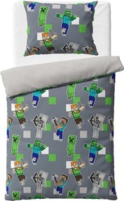 TipTrade Bavlnené obliečky 140x200 + 70x90 cm - Minecraft Objav svoj svet