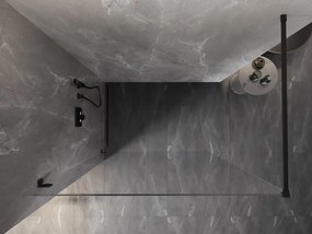 Mexen Lunar sprchová stena ľavá 90 x 200 cm, 8mm číre sklo, čierna matná, 830-090-000-70-00-L