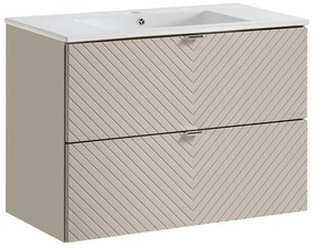 Závěsná skříňka Viva Cashmere se zápustným umyvadlem 80 cm kašmír