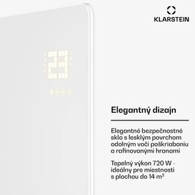Klarstein Wonderglass infračervený panel | 720 W | 8 - 15 m² | Moderný sklenený dizajn | 120 cm x 68 cm