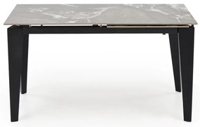 Rozkládací jídelní stůl Felix 141/201 cm popelavý mramor/černý