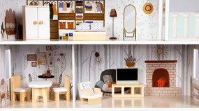 Drevený domček pre bábiky s nábytkom | Residence
