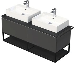 Kúpeľňová skrinka s umývadlom Intedoor Landau Metal 140 cm antracitová