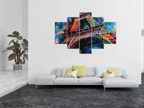 Obraz - Maľba Eiffelovej veže II. (150x105 cm)