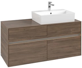 VILLEROY &amp; BOCH Collaro závesná skrinka pod umývadlo na dosku (umývadlo vpravo), 4 zásuvky, s LED osvetlením, 1200 x 500 x 548 mm, Arizona Oak, C130B0VH