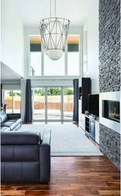 SIRU - Luster na lanku SEGNI 1xE27/60W/230V čierna/biela benátske sklo