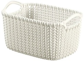 Biely úložný košík Curver Knit, 3 l