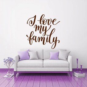 Veselá Stena Samolepka I love my family Farba: hnědá, Veľkosť: 80 x 82 cm