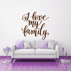 Veselá Stena Samolepka na stenu na stenu I love my family Farba: černá