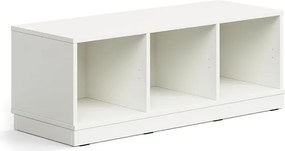 Úložná skrinka CASPER, 3 priehradky, so soklom, biela