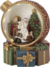 Vianočná banka Cherry Noël Santa a LED svetlom – Ø 15*16 cm / 3xLR44