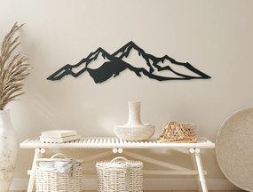 drevko Vyrezávaný obraz minimalistické Vrchy Rozmer obrazu: 16,5 x 65 cm, Farba dekorácie: Čierna