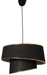 Luster na lanku BARETTE 1xE27/60W/230V čierna/medená