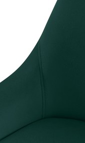 Jedálenská stolička Elmira - zamat, čierny rám - Zelená