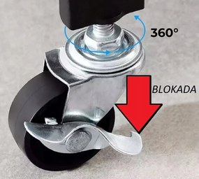 Kuchynský regál na kolieskach Ricos 3 (čierna). Akcia -18%. Vlastná spoľahlivá doprava až k Vám domov. 1133076